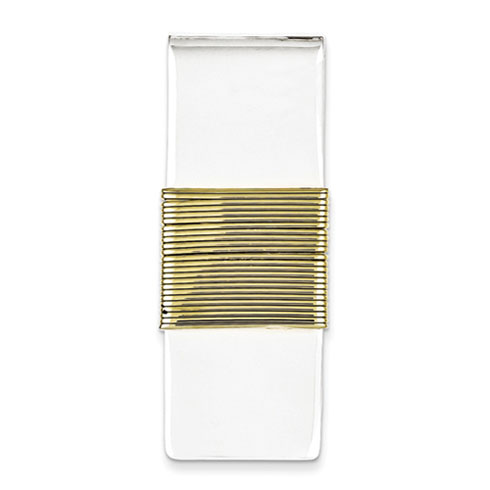 Sterling Silver Money Clip with Vermeil Band