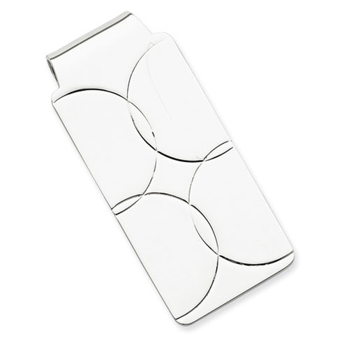 Money Clip with Overlapping Circles Sterling Silver