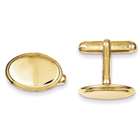Gold-Plated Sterling Silver Oval Cufflinks