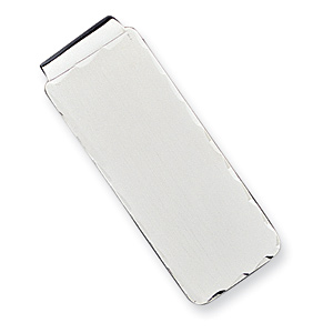 Sterling Silver Money Clip with Diamond-cut Border