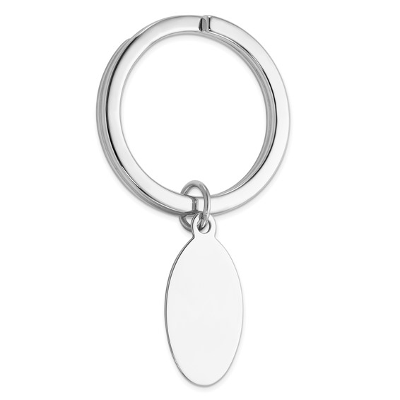 Sterling Silver 2 1/4in Oval Key Chain