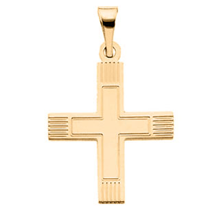 14kt Yellow Gold 5/8in Greek Cross