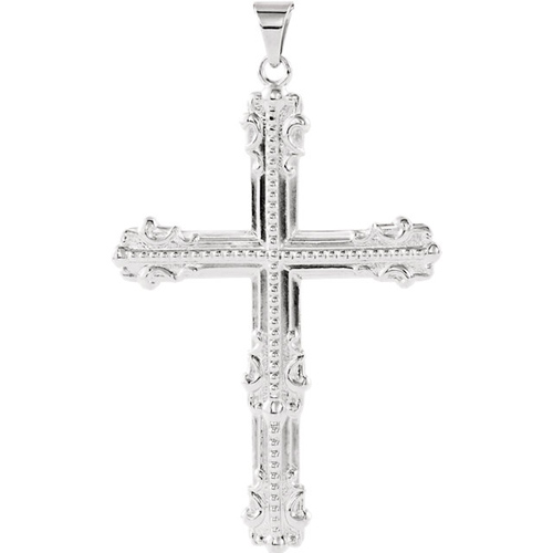 Sterling Silver 1 3/4in Fancy Cross
