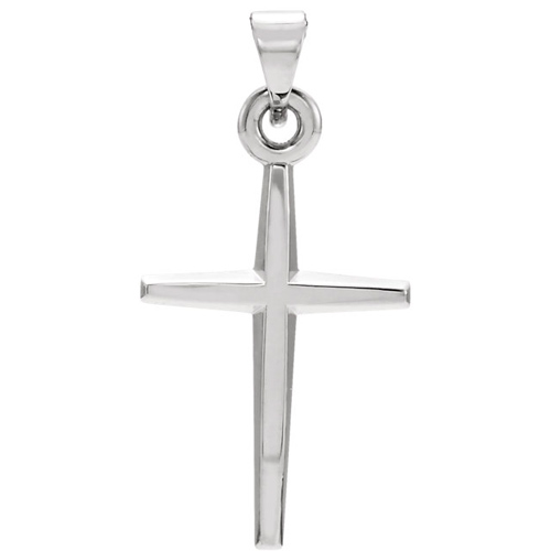 Sterling Silver 1in Slender Tapered Cross