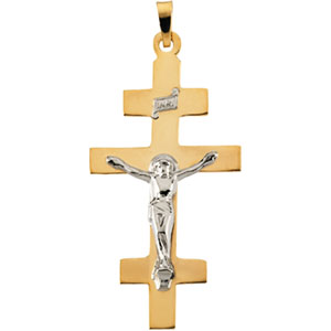 14kt Two Tone Gold 1 1/2in St. Andrew Cross