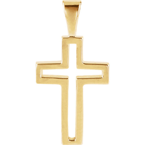 14kt Yellow Gold 1/2in Cut-out Latin Cross