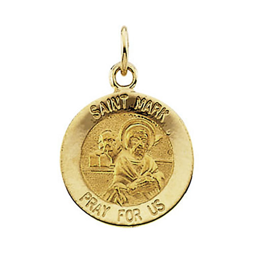 14kt Yellow Gold 12mm St. Mark Medal Charm