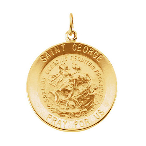 14kt Yellow Gold 25mm St. George Medal