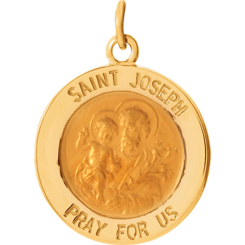 14kt Yellow Gold St. Joseph Medal 15mm