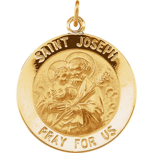 14kt Yellow Gold St. Joseph Medal 22mm