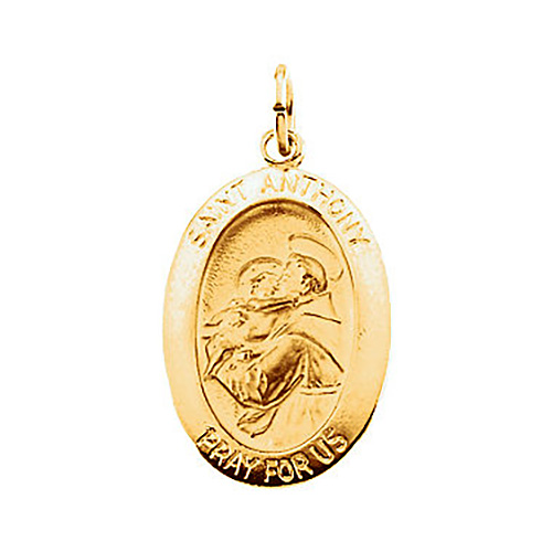 14kt Yellow Gold 5/8in Oval St. Anthony Medal