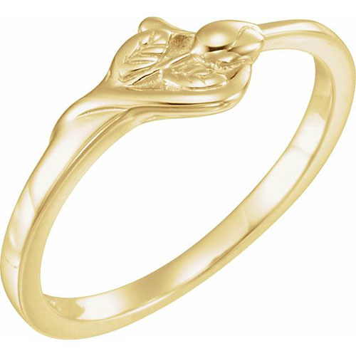 10kt Yellow Gold Unblossomed Rose Purity Ring