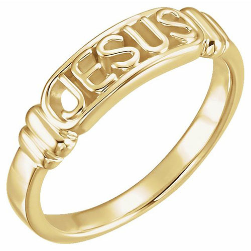 Men's In The Name Of Jesus Ring - 14k Yellow Gold