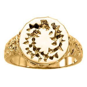 14kt Yellow Gold Crown of Thorns Ladies Signet Ring
