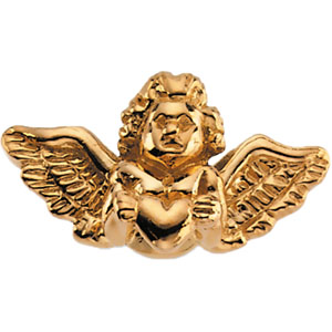 14K Gold Angel Lapel Pin 8.5x16mm