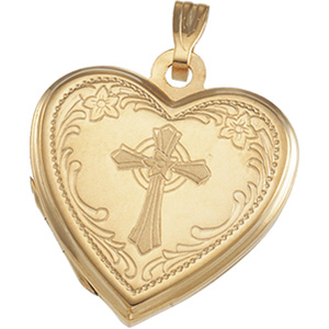 14K Gold Heart Locket 19x19mm