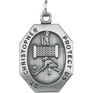 St. Christopher Field Hockey Medal - Sterling Silver R16924