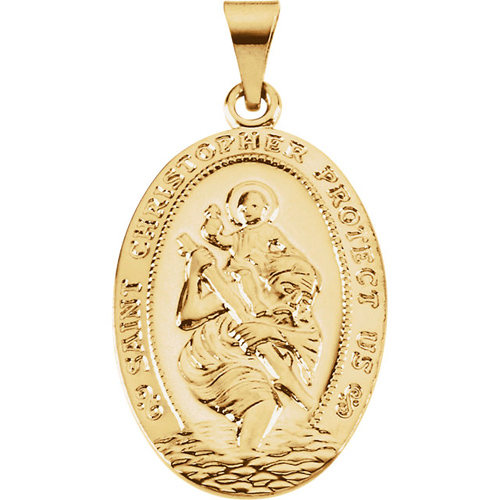 St. Christopher Medal 25x17.5mm - 14k Gold