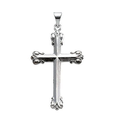 Sterling Silver 1 3/8in Budded Cross Pendant