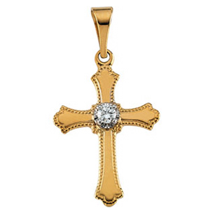 14kt Yellow Gold 5/8in Diamond Unity Pendant