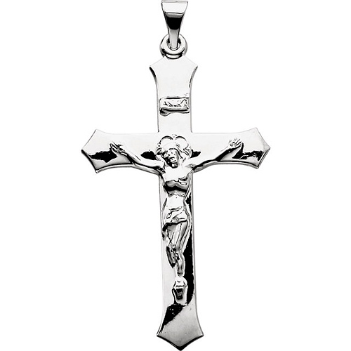 Sterling Silver 1 1/2in Pointed Crucifix