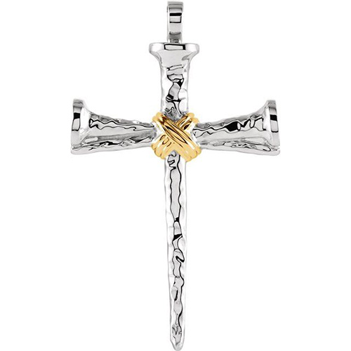 14kt White Gold 2in Nail Cross JJR41227W Joy Jewelers
