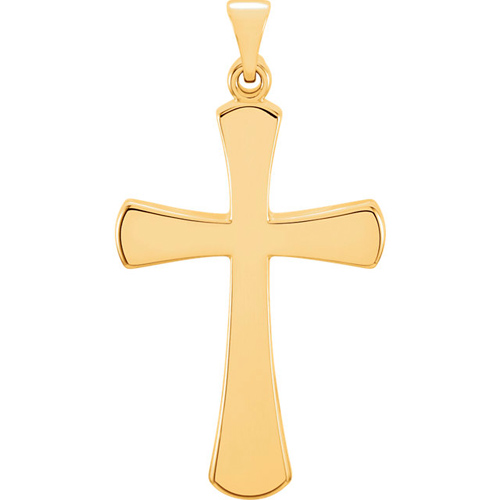14kt Yellow Gold 7/8in Smooth Crusader Cross