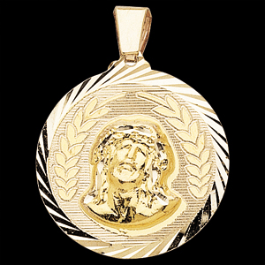 Large Face of Jesus 32mm - 14kt Yellow Gold
