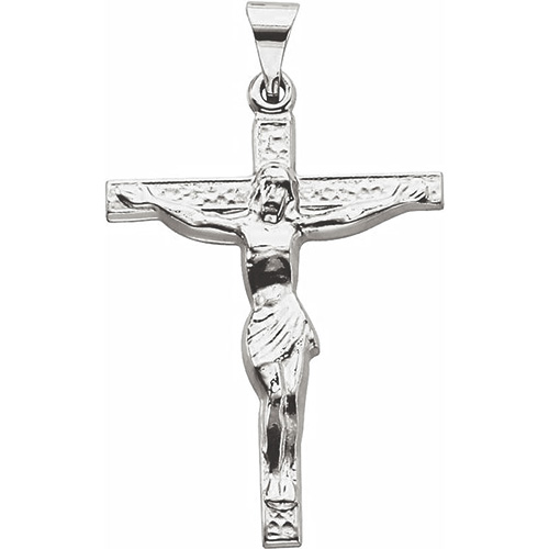 Sterling Silver 1in Polished Crucifix Pendant