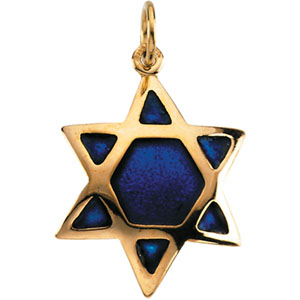 Domed Star of David 3/4in - 14k Yellow Gold