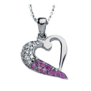 Because™ Heart Pendant Necklace Sterling Silver