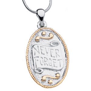 Gold-Plated Sterling Silver Never Forget Pendant Necklace
