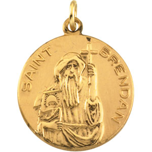 14k St. Brendan Medal 18mm