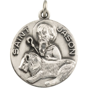 Sterling Silver St. Jason Medal 18mm & Chain