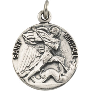 St. Michael Medal 18mm & Chain - Sterling Silver JJR45015_SS