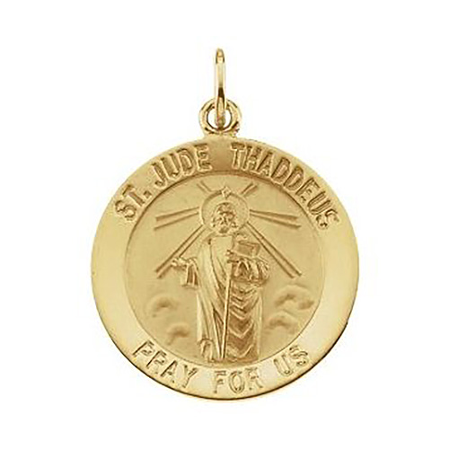 14kt Yellow Gold St. Jude Medal 18mm