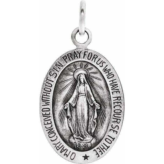 White gold miraculous medal Clearance