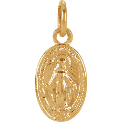 14kt Yellow Gold Oval 9x6mm Miraculous Medal