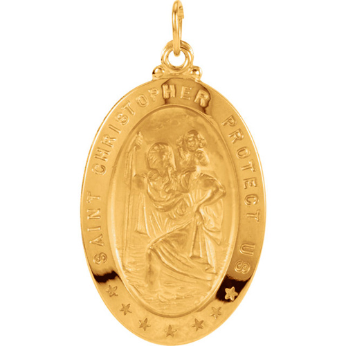 St. Christopher Medal 29x20mm - 14kt Yellow Gold