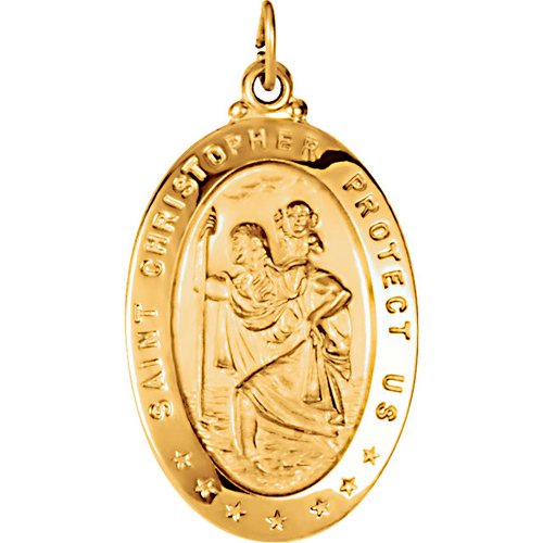St. Christopher Medal 29x20mm - 18kt Yellow Gold