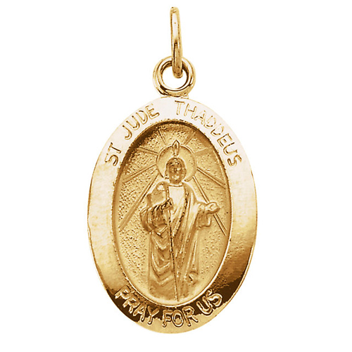 14kt Yellow Gold St. Jude Thaddeus Medal 5/8in