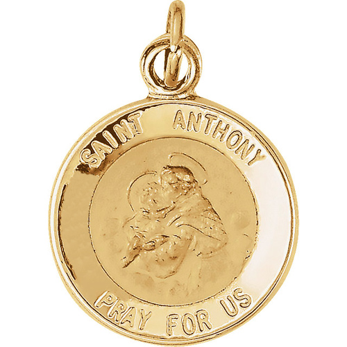 14kt Yellow Gold 12mm St. Anthony Medal