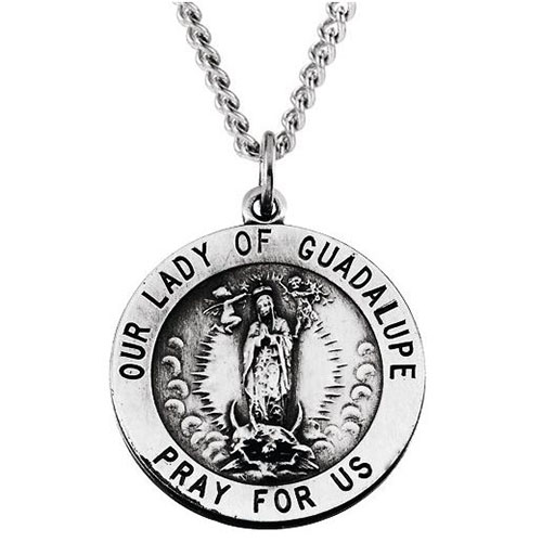 Guadalupe Medal 18mm & Chain - Sterling Silver