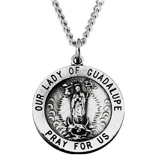 Guadalupe Medal 22mm & Chain - Sterling Silver