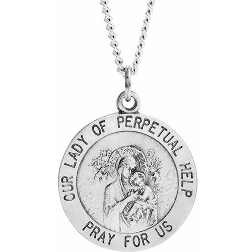 Lady of Perpetual Help Medal 18.5mm - Sterling Silver