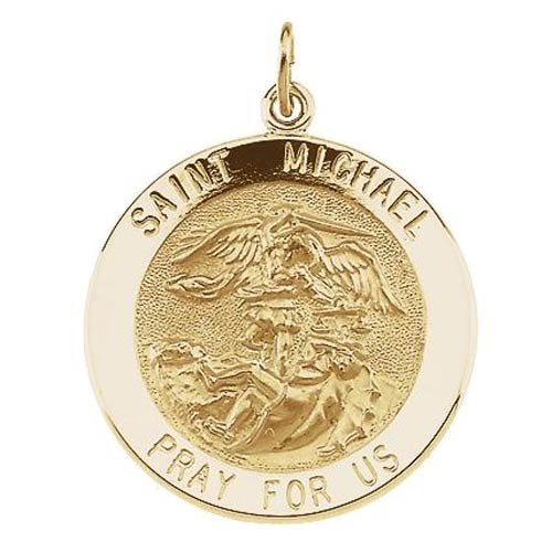 14kt Yellow Gold 22mm St. Michael Medal