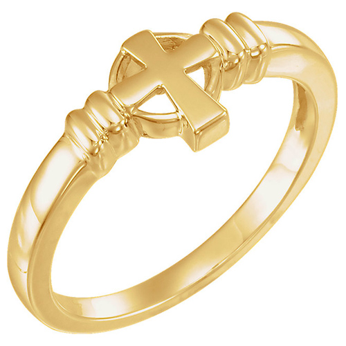 14kt Yellow Gold Ladies' Cross Ring