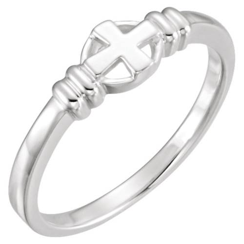 Sterling Silver Purity Ring with Cross