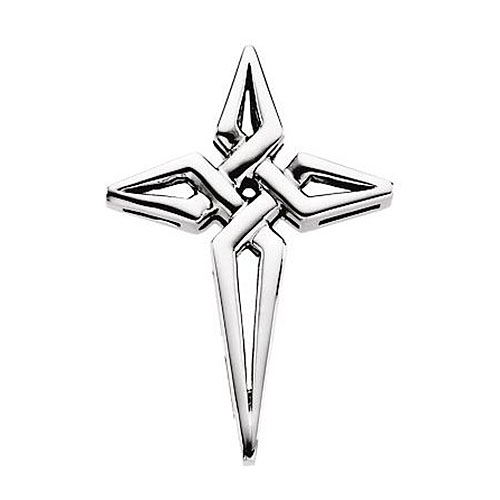 Sterling Silver 1 1/8in Pointed Cross Pendant