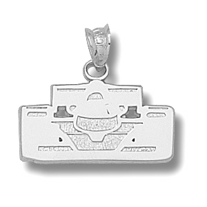 3/8in Sterling Silver Race Car Pendant